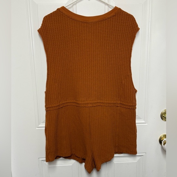 Urban Outfitters Out From Under Ty Waffle Knit Romper Terracotta Brown Small - Picture 7 of 14